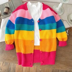 Colorful Striped Kids Cardigan Sweater
